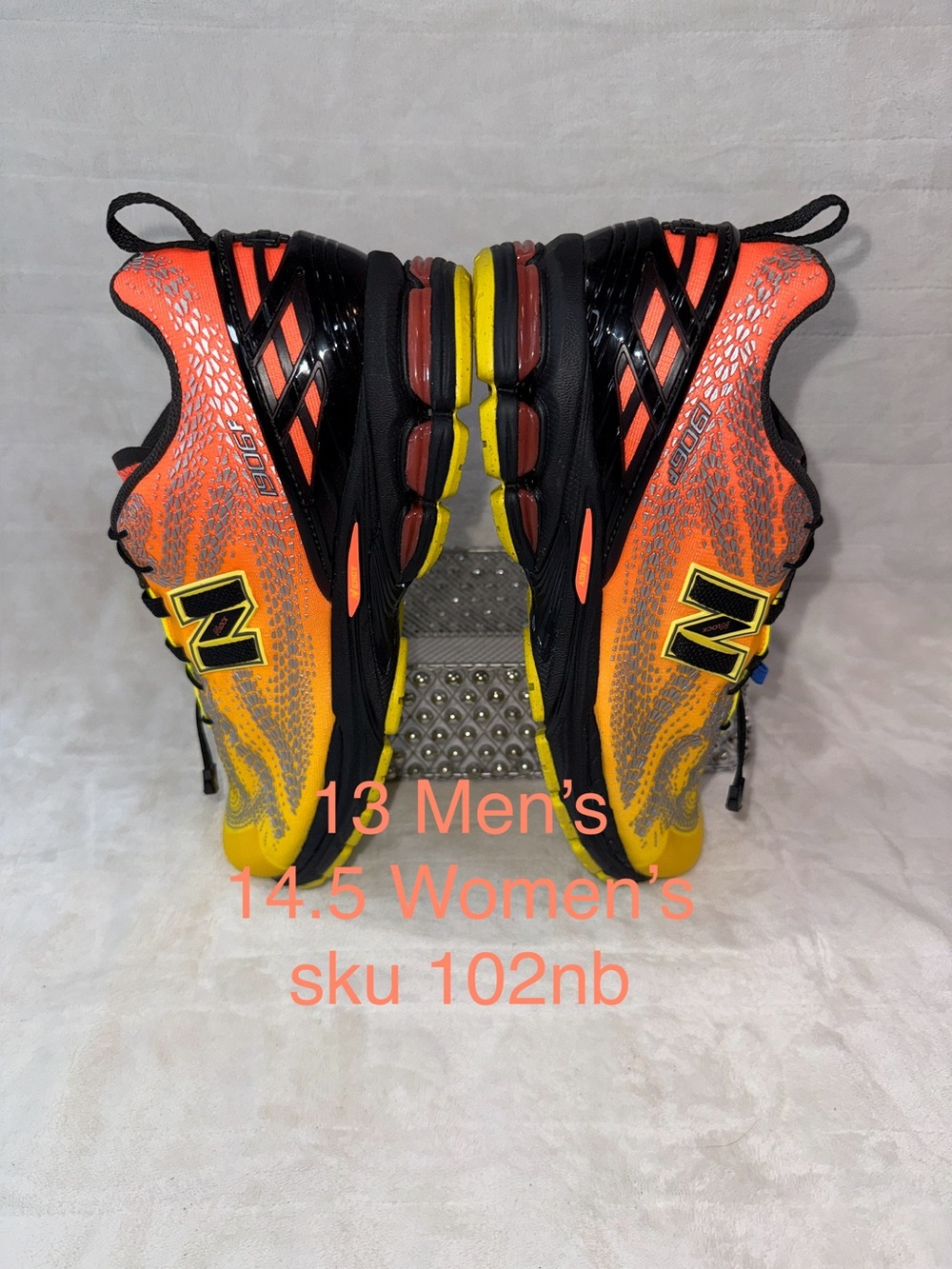 New Balance Lifestyle U1906F Men's 13, women’s 14.5 Shoes - Orange/Yellow/Black